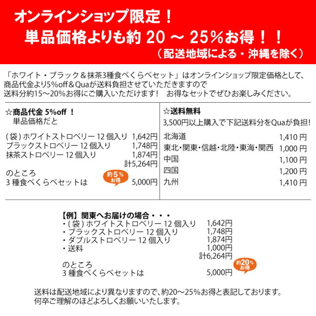ホワイト・ブラック&抹茶3種食べくらべセット説明